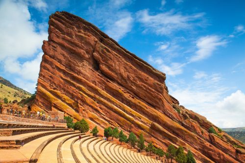 Famous Red Rocks Amphitheater in Denver